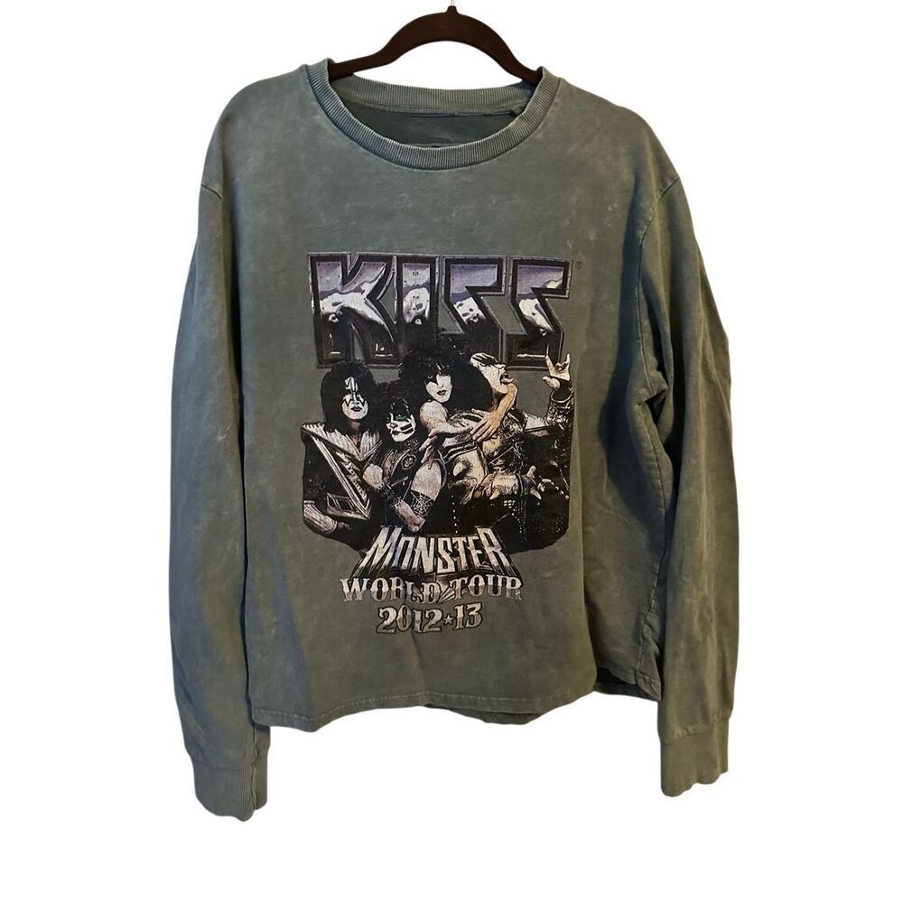 KISS Monster World Tour 2012–13 Graphic Sweatshirt XXL | Vintage Wash Band Crewn